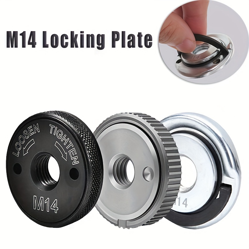 

1pc M14 Locking Plate For Angle Grinder, 45 Gauge Steel Self-locking Pressure Plate , Metal Retaining Flange Nut, Uncharged , No Battery Required