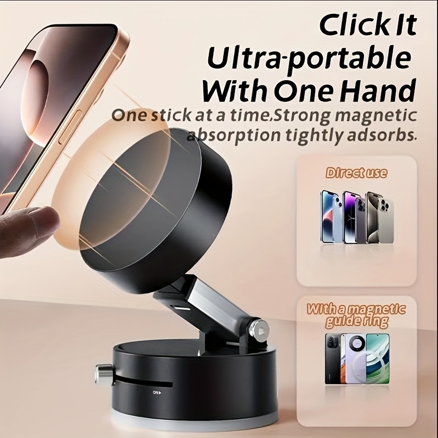 home and car dual use magnetic lazy phone holder with vacuum suction cup extendable folding portable multi function stand details 8