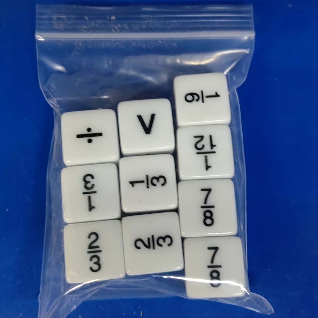 TEMU 10-pack Math Dice Set, Fraction Symbols +-×÷v=, Educational Dice For Math Teaching