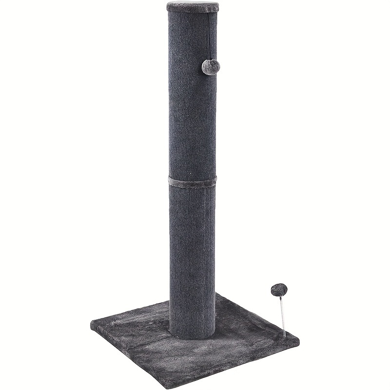

Cat Plush Scratching Post With Integrated Cat Toy, Gray, Large (42")