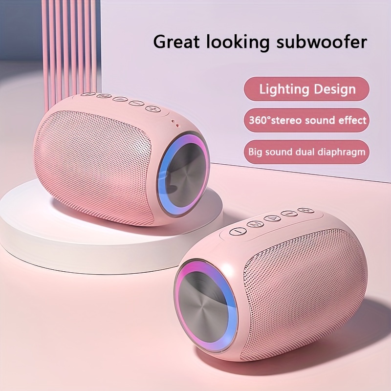 

Foubeak Speaker With Led Light, 15w Stereo Portable Wireless Speaker, Tws, Outdoor Party Beach Camping Portable Speaker Holiday Gifts, Halloween, Home Festival, Christmas Gifts