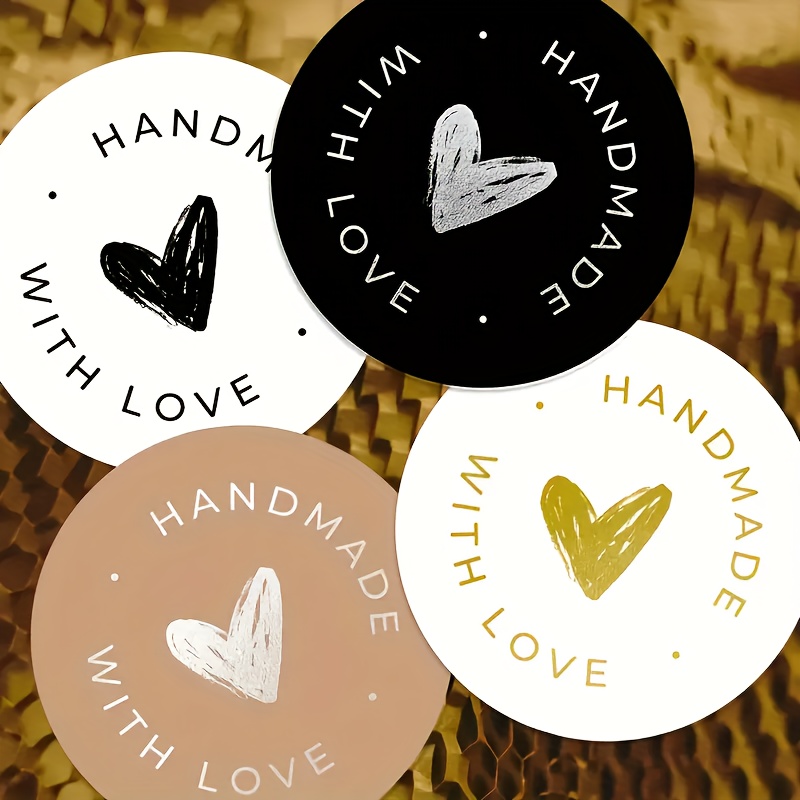 Image of 100pcs Handmade Stickers, Showcasing Of , . Suitable For Gift Wrapping, Envelope Sealing, Weddings, Floral Arrangements, And Jewelry Packaging - Made Of Paper Material