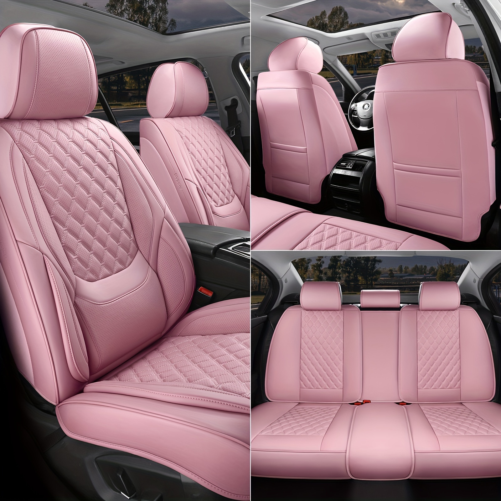 ensemble de housses de siège auto universelles en similicuir de qualité supérieure pour 5 places - convient pour toutes  , rembourrage en éponge, lavable à  , convient à la plupart des voitures, berlines, suv, camions et fourgonnettes