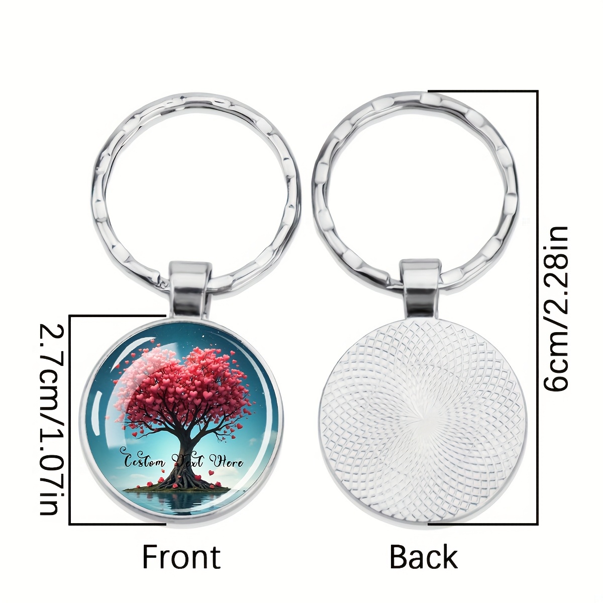 Custom Text Life Tree Keychain Personalized