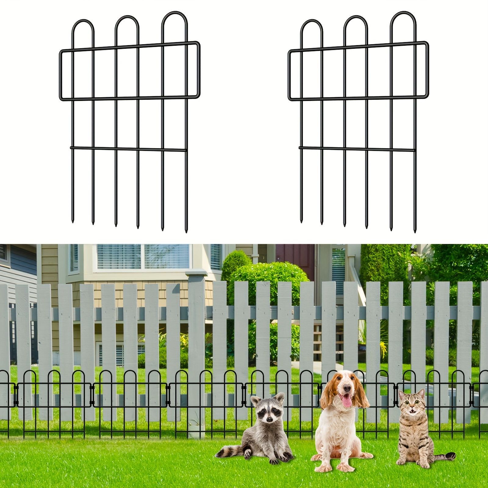 

Animal Barrier Fence 25 Pack, 16.7 In (h) X 26.25 Ft (l), No Dig Decorative Garden Fence, Rustproof Metal Dog Rabbit Blocker Fencing, Small Fence For Outdoor Yard