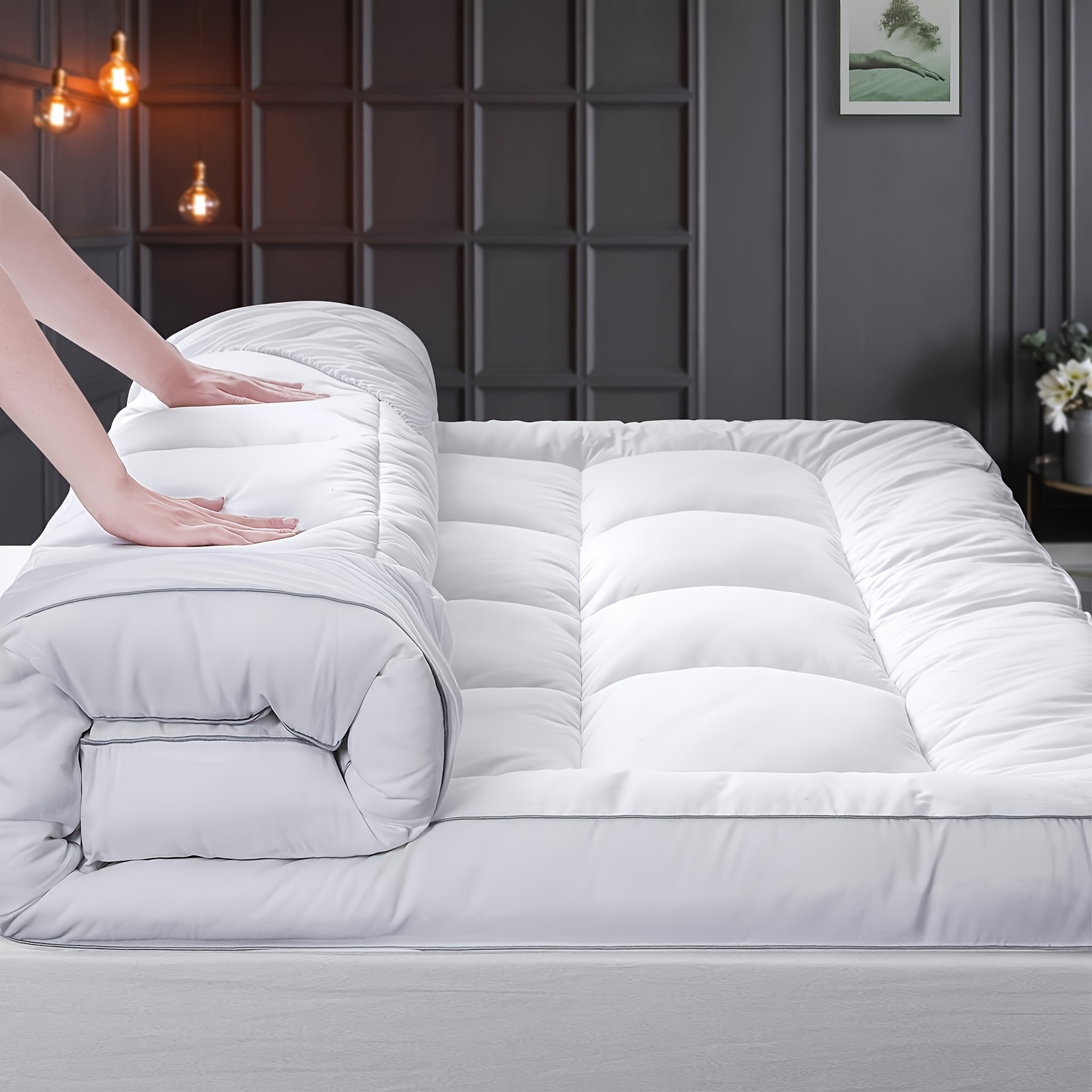 Ultra Soft Quilted Mattress Topper – Cooling Pillow Top Mattress Pad with Deep Pocket Fit, Breathable Mattress Protector for 8-24 Inch Mattresses — Zaynora Luxury Marketplace