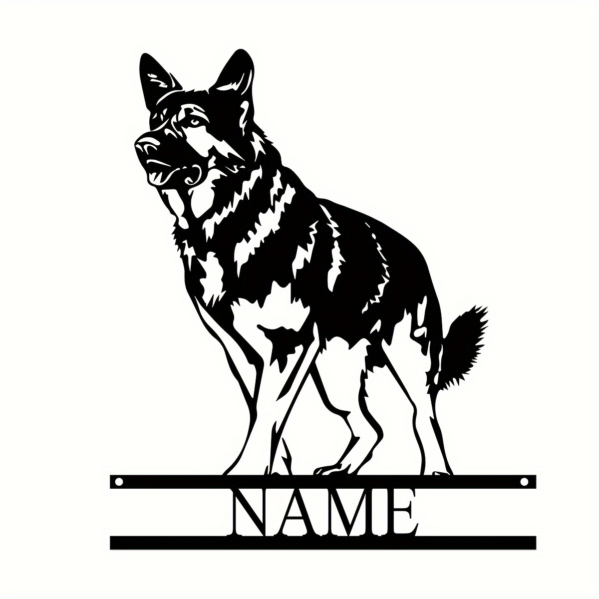 Custom German Shepherd Metal Wall Art - Personalized Dog Lover Name Sign for Home Decor, Perfect Gift Idea