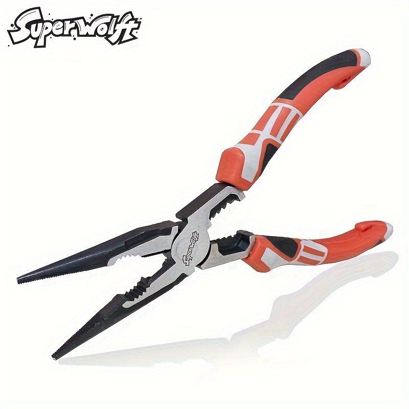 

1pc, Needle Nose Pliers, 8 Inches Combination Pliers Long Needle Nose Pliers With Wire Stripper Crimper Cutter Wrench Function, Professional Needle Nose Pliers Electrician Tool