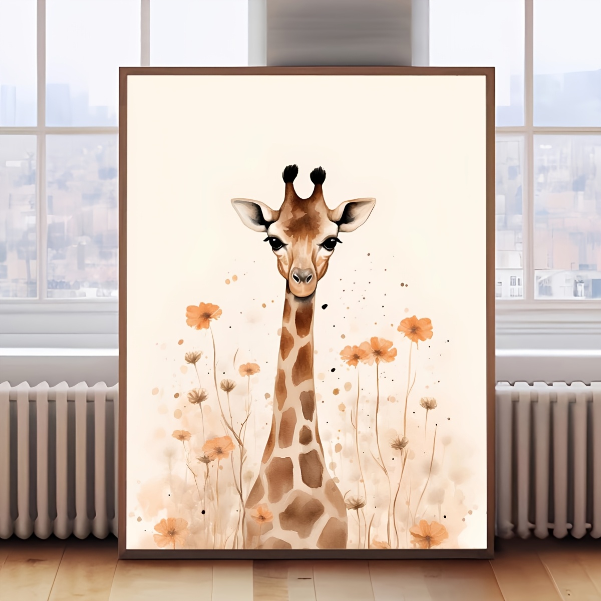 Unframed Baby Giraffe Wall Art Print for Nursery Decor