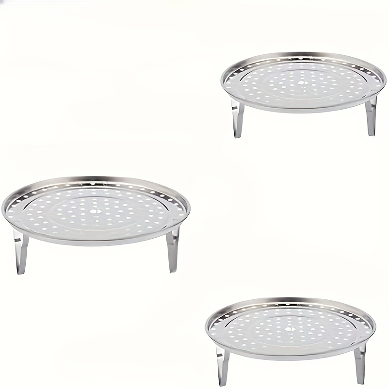 3pcs Ldq Stainless Steel Steamer Racks - Fit For Stock Pots, Round Steaming Inserts With Canner Rack Accessories, Ideal For Home Kitchen Use
