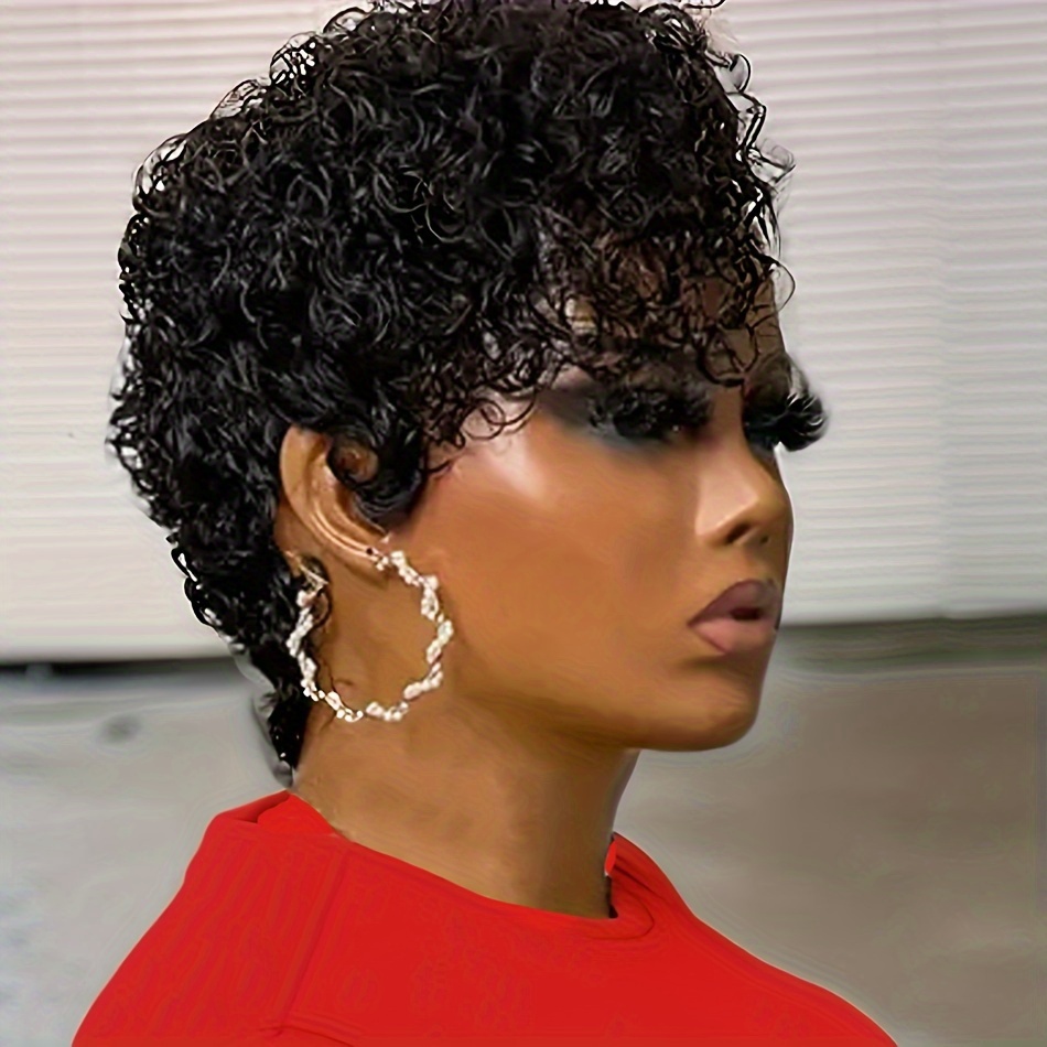 Elegant Pixie Cut Wig Women 13x4 Lace Front Water Wave Curly - Temu