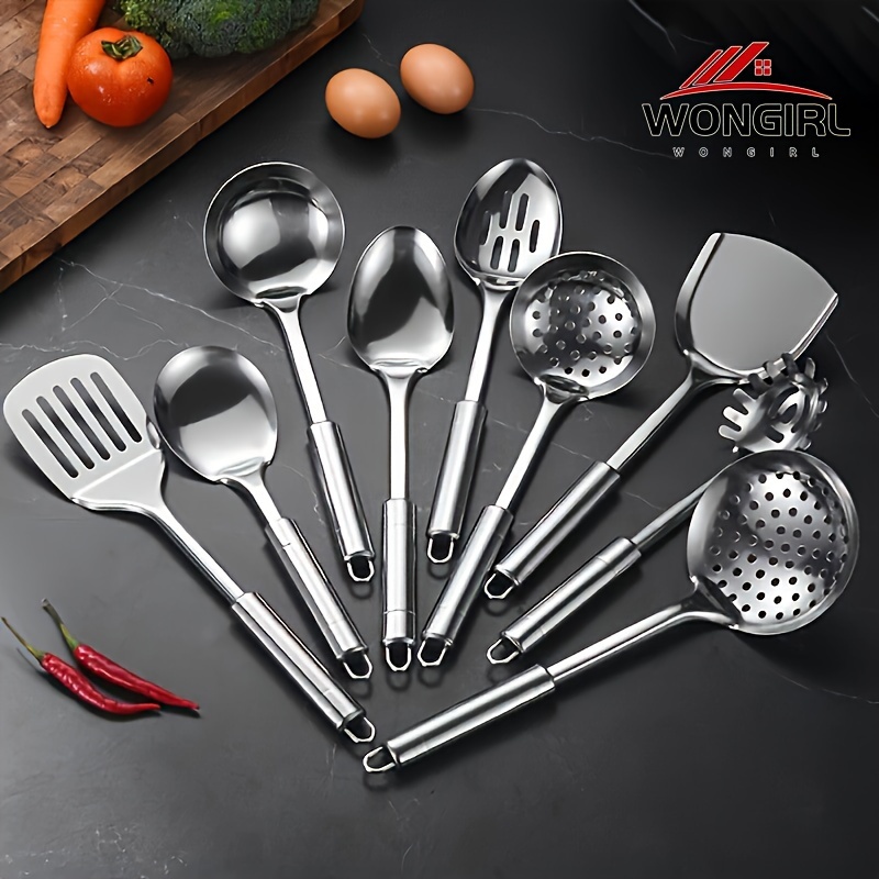 

9-piece Stainless Steel Kitchen Utensil Set - Cooking & Serving Tools, , Dishwasher Safe, Essential Accessories For