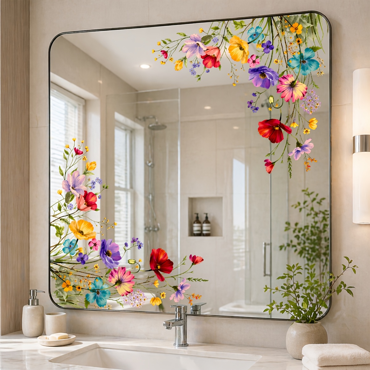 Floral Mirror Sticker