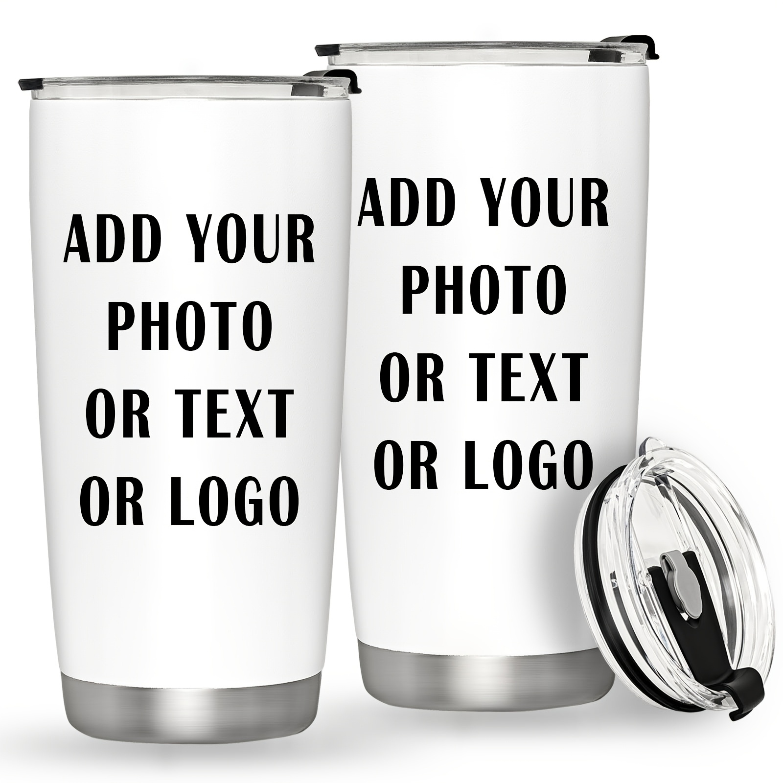 Image of Personalized 20oz Stainless Steel Insulated Tumbler - Custom Photo, Logo & Text Print, Double Wall, Leakproof Coffee Mug For Climbing,, Ideal Gift For Mom, Dad, Office - Machine Washable