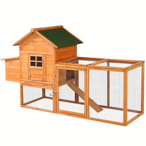 80 mobile wooden chicken coop with run outdoor for 2 4 chickens ducks rabbits guinea nesting box removable tray backyard farming chicken coop accessories