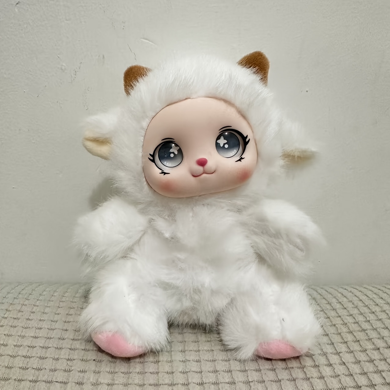 Image of 18cm/7.09in Adorable Plush Toy, Bear/lamb/rabbit Optional, With Weighted , Cute Stuffed Animal For Bedside And Desktop Decoration, Perfect Gift For Christmas, Birthday, Etc