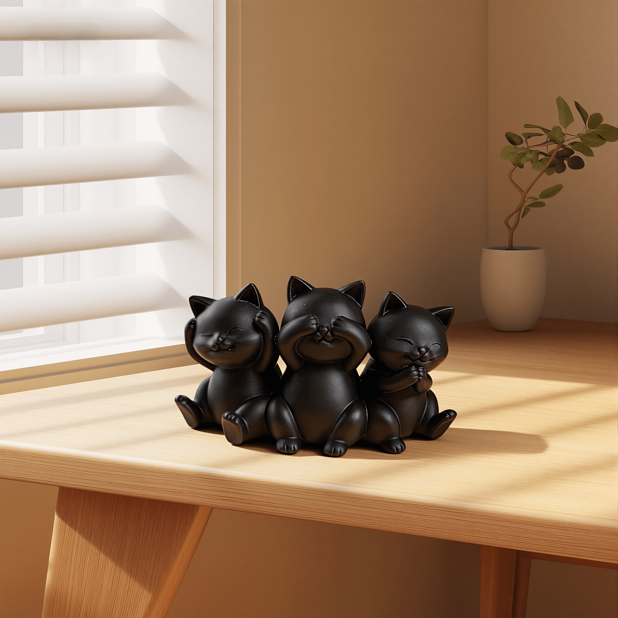 TEMU Statue de chat , une décoration de bureau de chat, adaptée à qui apprécient la sagesse ou satirique. Fabriquée en matériau PLA, elle constitue