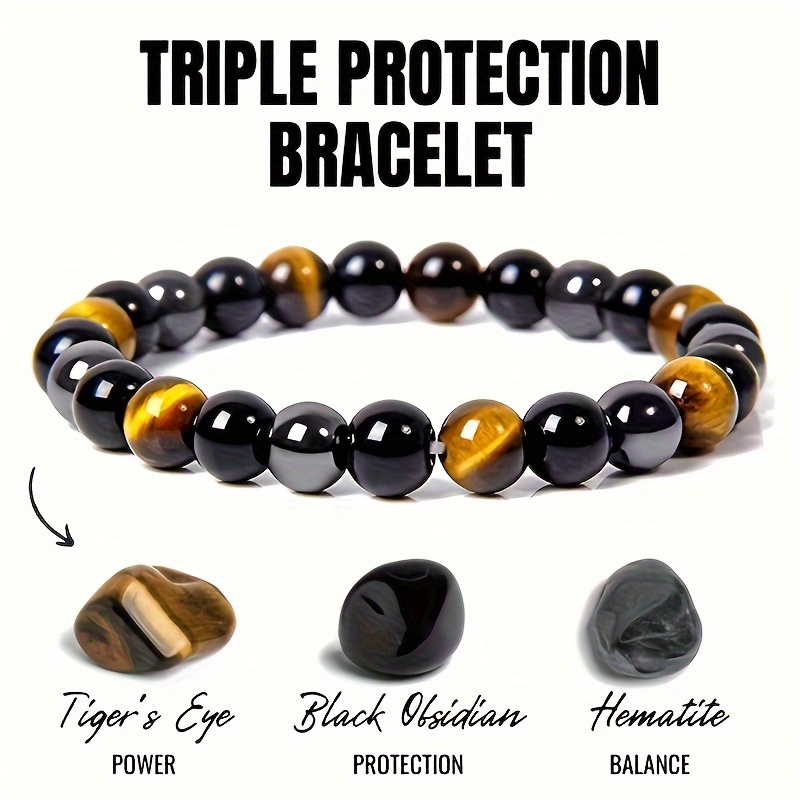 

1pc Men's Retro Natural Tiger Bracelet, Elegant Stylish Accessories, Classic Souvenir, Ideal Gift For Valentine's Day, Christmas, Birthday, Anniversary