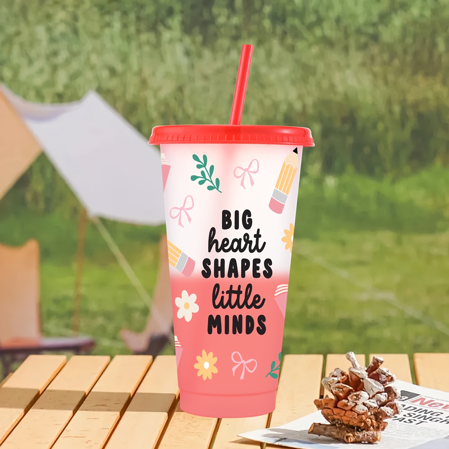 10pcs 24oz 710ml teacher plastic tumblers color changing - Temu