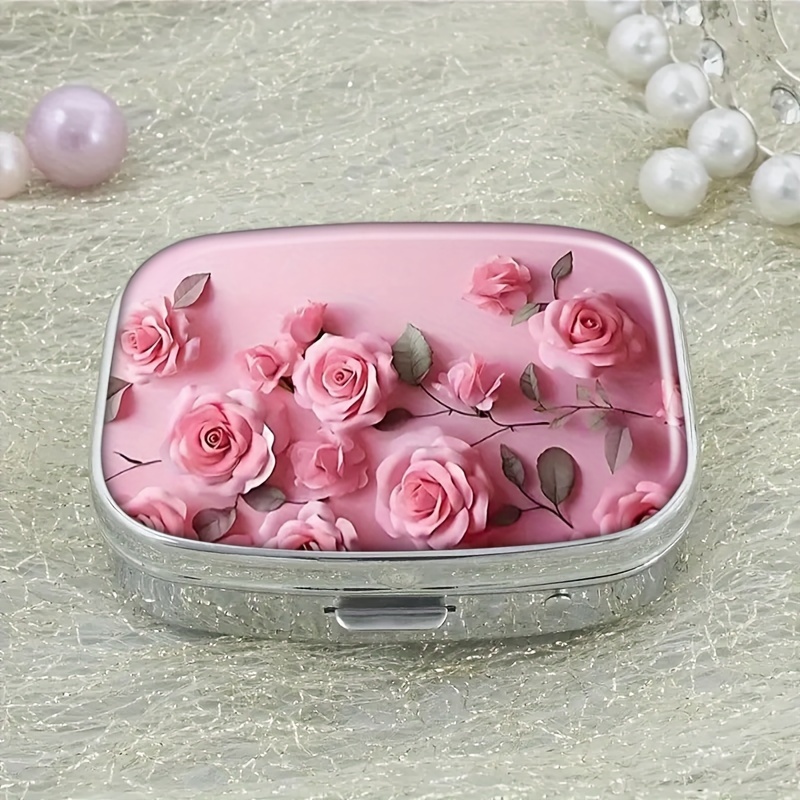 

Elegant Pill Case: Dual Compartment Medicine Organizer For Personal Medications - Travel And Pocket Purses