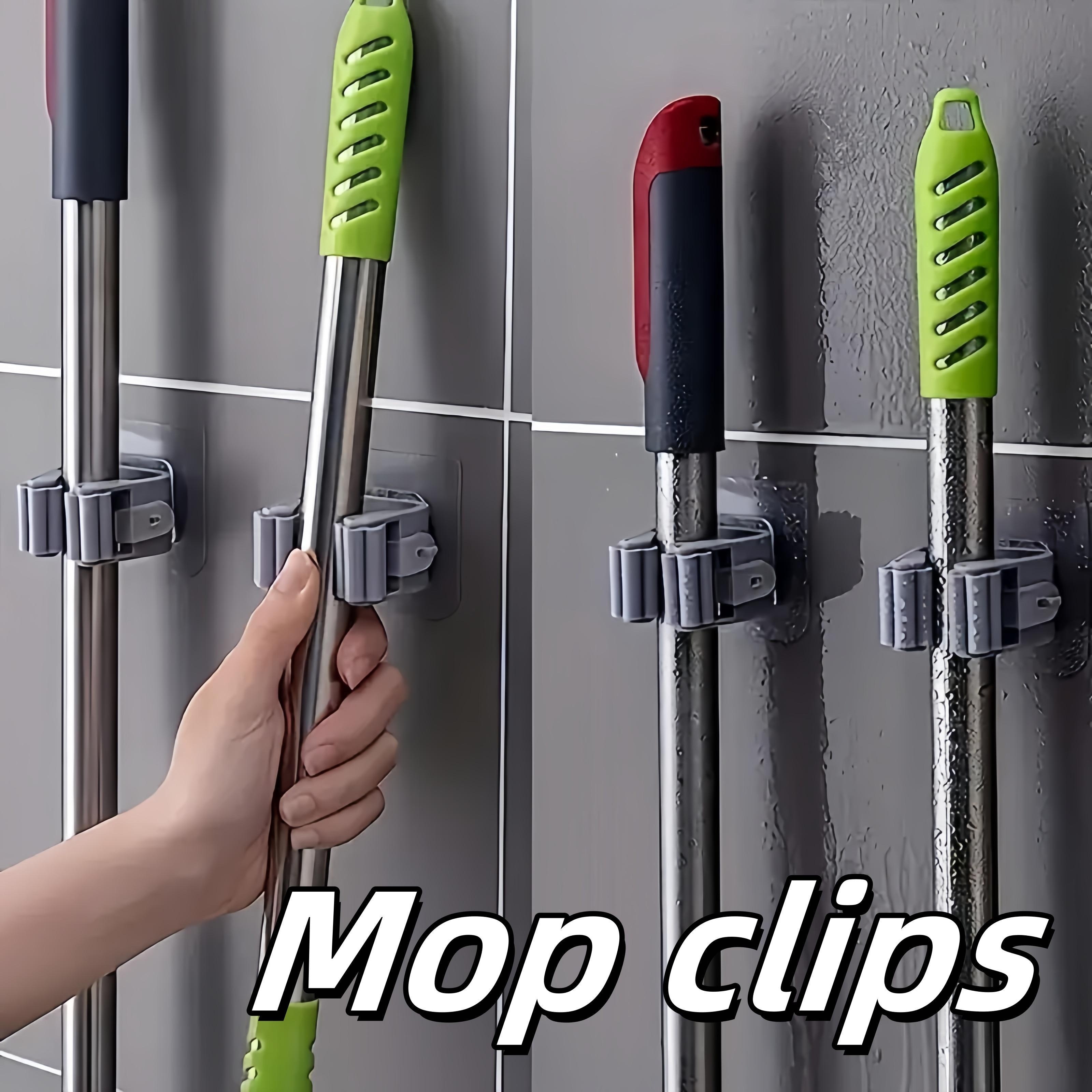 

Mop Hook, No Drilling, Strong Adhesive Mounting Bracket, Wall Hanging, Toilet Brush, Mop Clip, Clip, Storage Device