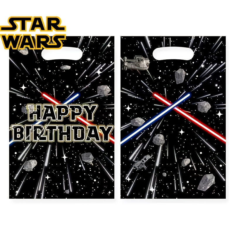 E-shop Geschenk für Sie/Ihn – 20 Stück Star Wars Party-Geschenktüten, Star Wars-Thema, mit Lichtschwert, Raumschiff Sternenhimmel sowie