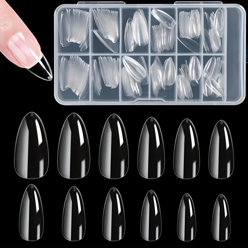 

240pcs Embouts de Ongle Complet , Ensemble de Ongle Transparent Press-On, Longueur Moyenne, , Art de Manucure, Soins Personnels de Beauté, Produit de Soins des Ongles des Pieds et des Mains