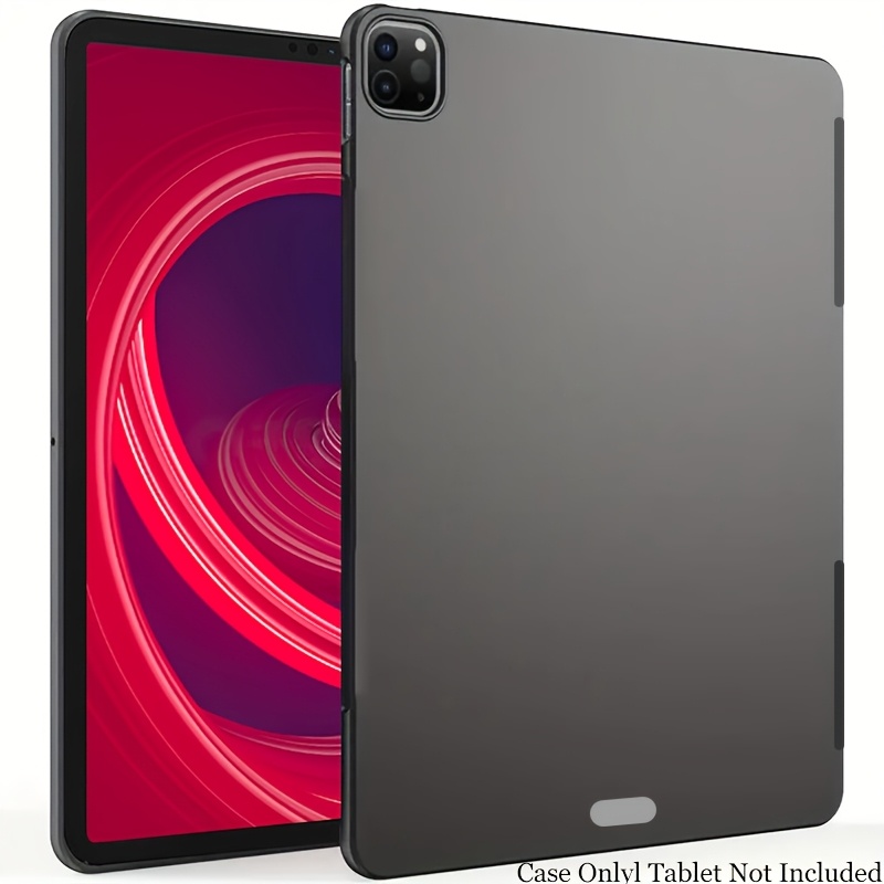 TEMU Ultra- Tablet Case For Ipad Air 13 2024 M2/for 2018-2022 3rd/4th/5th/6th Matte Black Protective Cover Solid Color Anti-fingerprint, Anti-oily