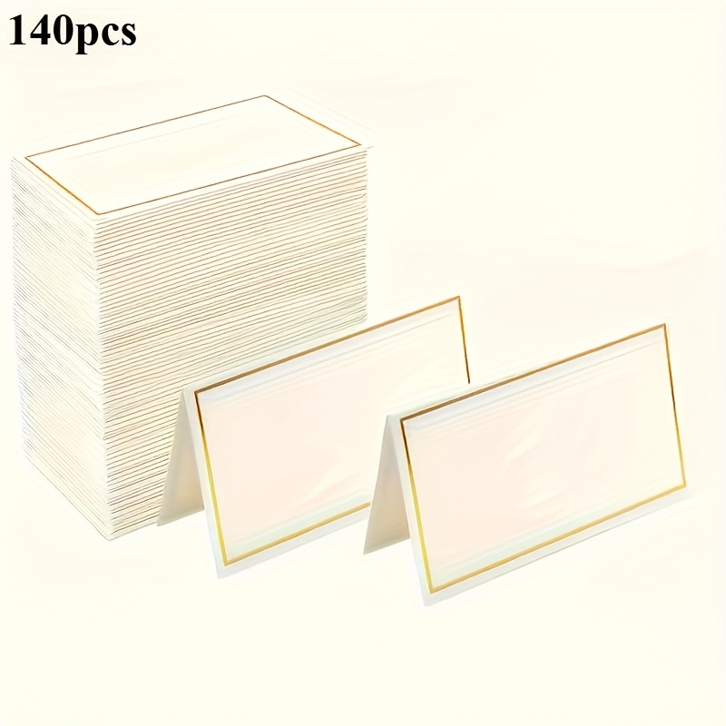 TEMU 15/22/32/42/52/60/80/140 - Piezas de tarjetas de para mesa de estilo elegante, hechas de papel prémium, se pueden escribir y con varios textos y