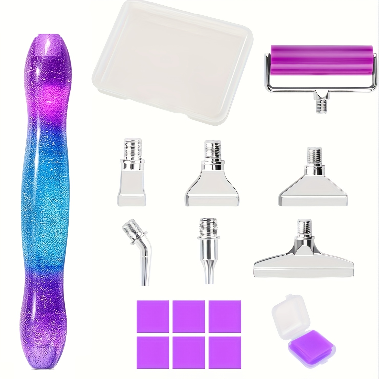 Pens With Threaded Tips, A Set Of 1 Diamond Painting Pen And 6 Stainless Steel Tips With Rollers, Perfect For Diy . Diamond Painting Tool Set With Metal Tips