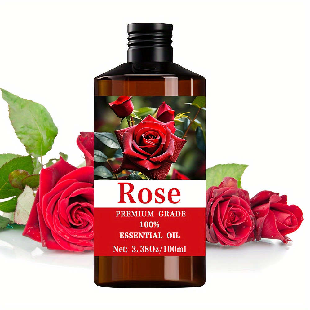 item picture rose essential oil extremely     essential oil moisturizing suitable for skin hair for nail care bathing diffuser humidifier indoor deodorization cleaning unisex massage