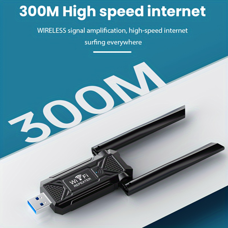 Vszapower Usb Wi fi Adapter Repeater 300 Dual Antenna Temu