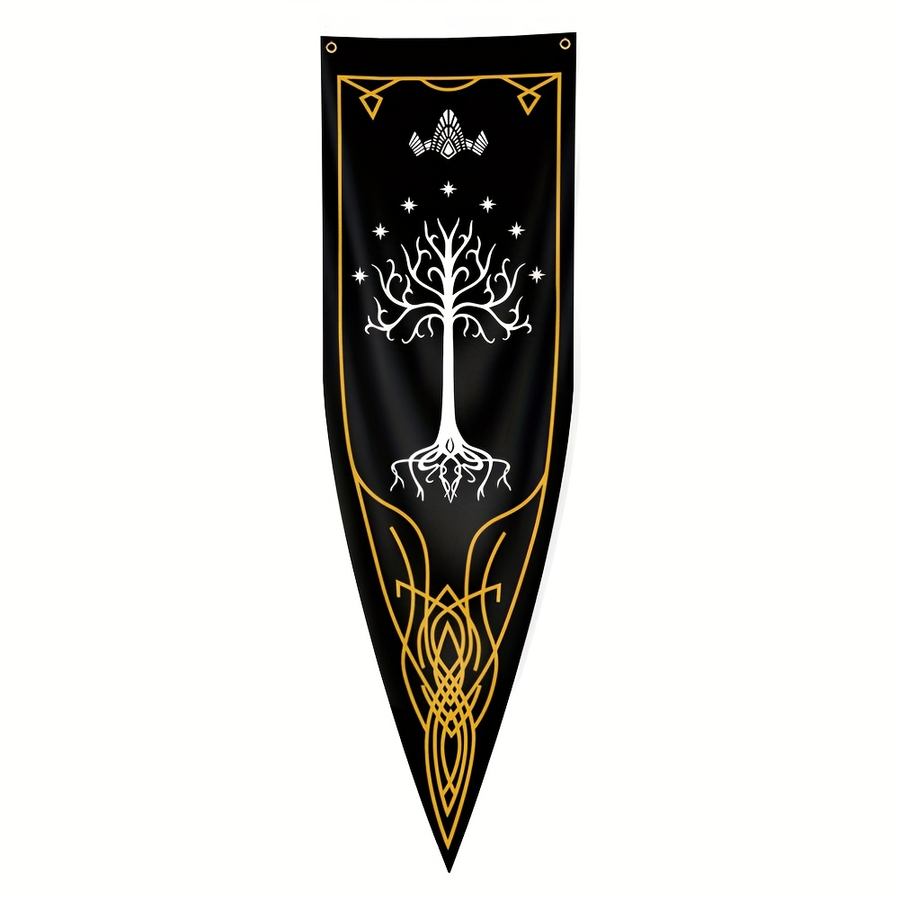 E-shop 1 Stück Gondor-Flagge – Ideal für Partydekoration – 1 Stück ikonisches Emblem, Stoff mit 2 Ösen, für Zuhause, Garten, Veranstaltungen,
