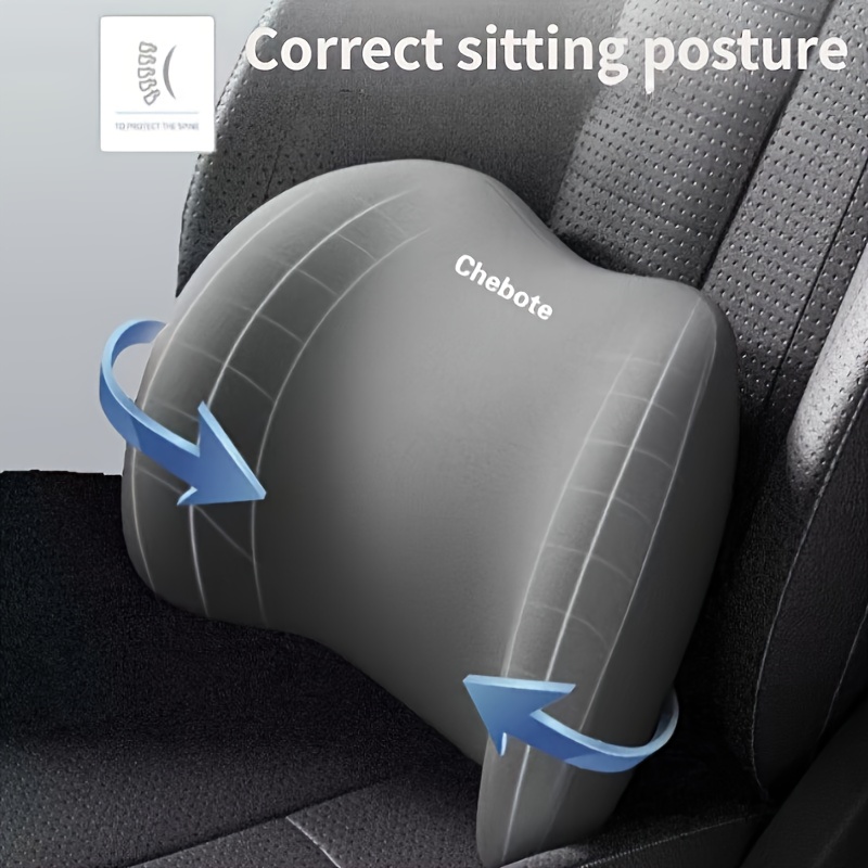 Ergonomic Car Seat Neck And Lumbar Support Pillow 2pcs Set - 2-In-1 Sponge Cervical Support with Adjustable Lumbar Pillow, Driving Seat, Pillow Set, Suitable for Long-Distance Driving - Comfortable Travel Additions, Reduce Discomfort