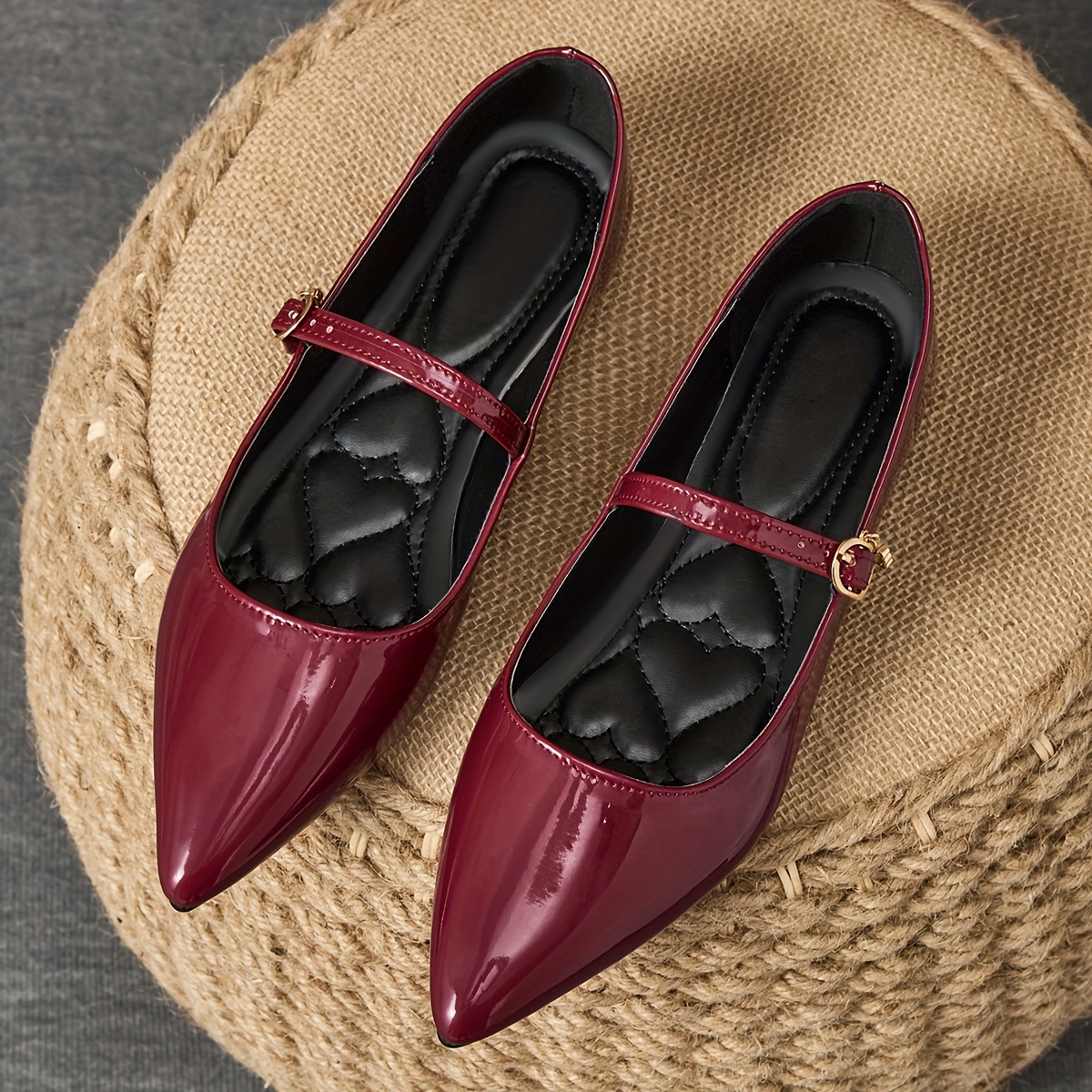 burgundy shoes women sold on Temu United States