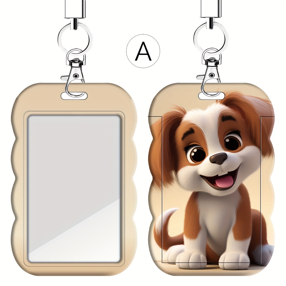 TEMU Porta tarjetas 2D Serie Perro Doctor Enfermera Porta tarjetas de autobús Porta tarjeta de identificación de estudiante de campus con cordón