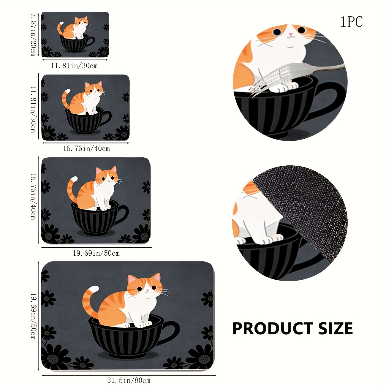 TEMU 1pc Alfombra de Cocina Ultra-Absorbente de Secado Rápido Antideslizante - Alfombra para Secar Utensilios de Encimera de Cocina, ( de Ilustración