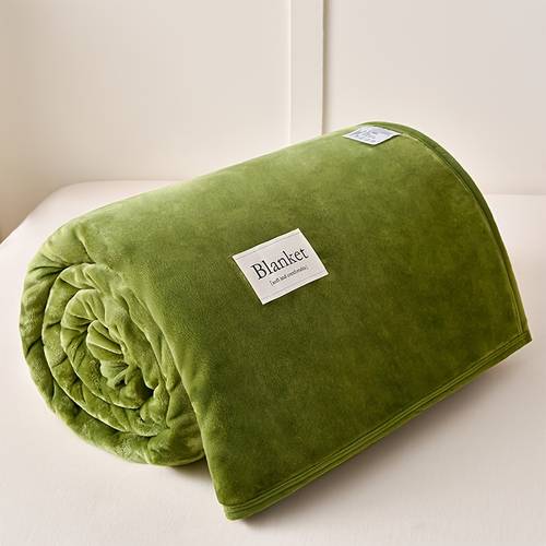 solid color flannel blanket easy and comfortable blanket small blanket sofa blanket nap blanket air conditioning blanket suitable for home outdoor travel bedroom hotel room rv etc