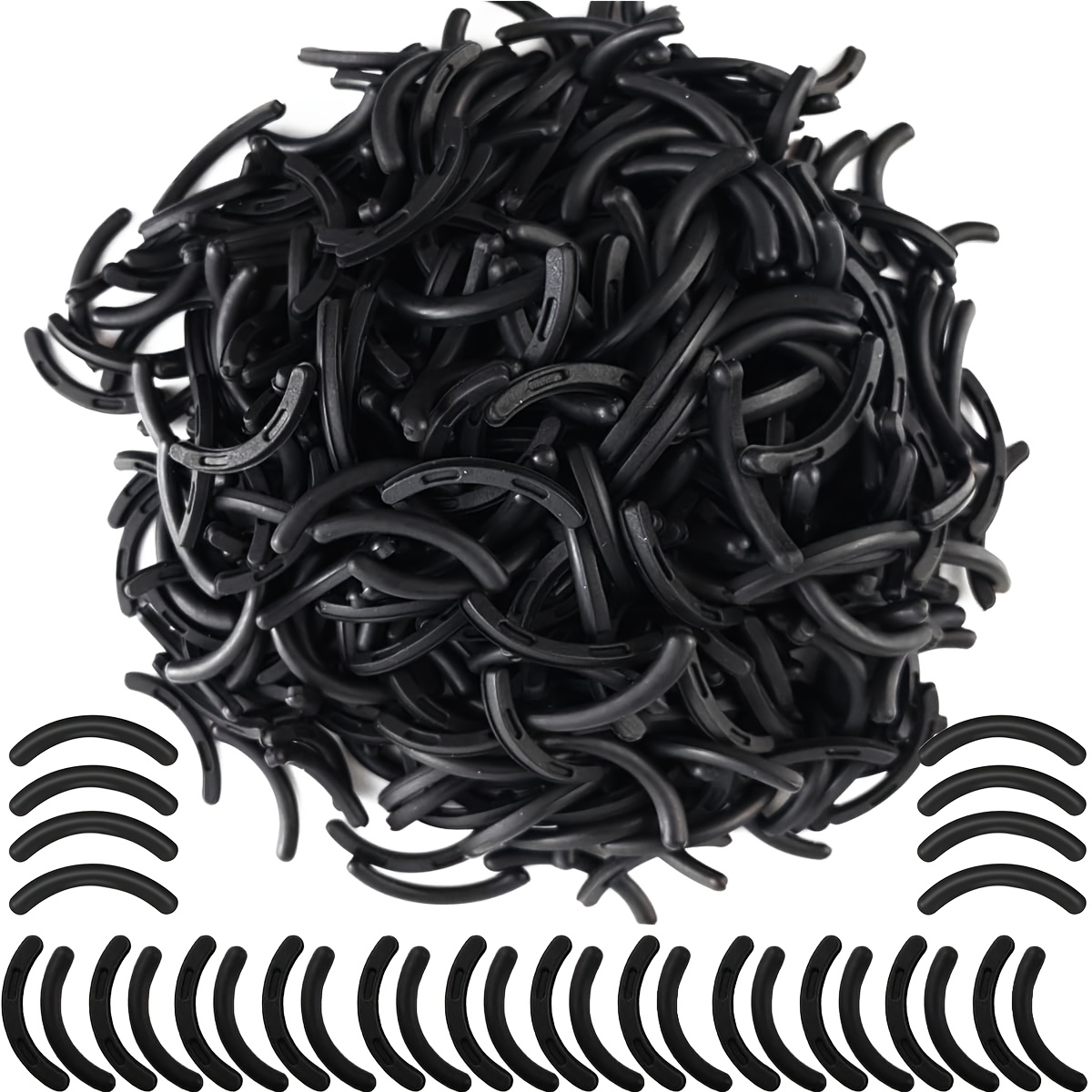 

500pcs/200pcs/100pcs/20pcs Coussinets de rechange en caoutchouc souple noir pour recourbe-cils, recharges de rechange non parfumées pour recourbe-cils universels, aucune électricité ni pile