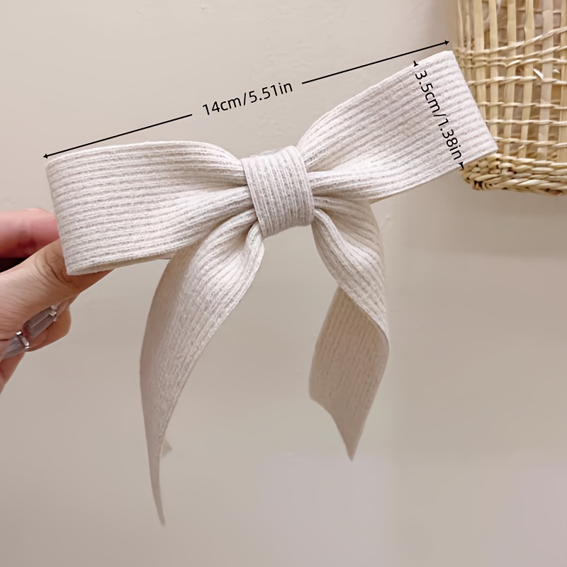 1pc Korean Style Bow Hair Clip Soft Pastel Bow Elastic Band