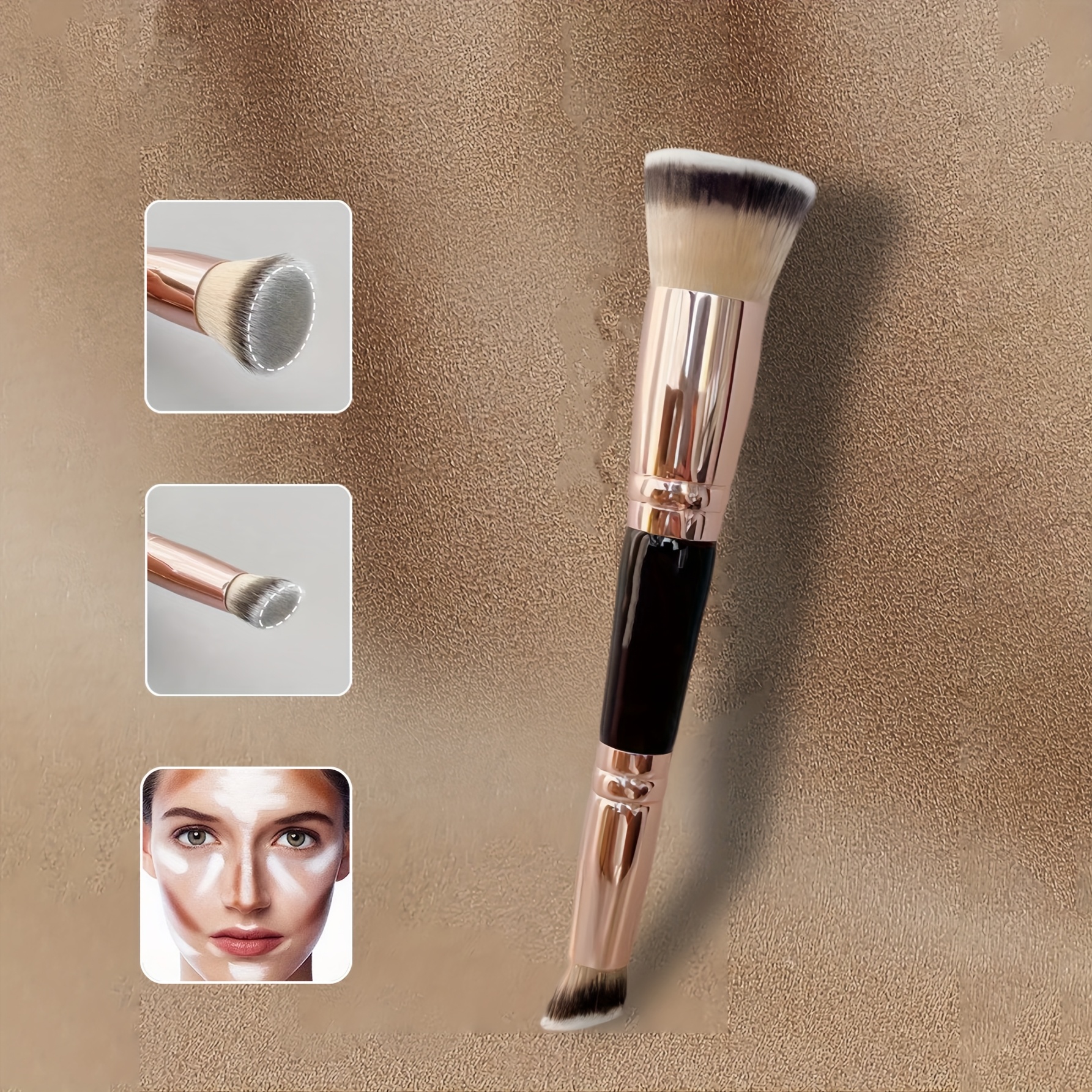 

1pc Double Head Makeup Brush, Basic Brush, Big Make-up Brush, Small Head Concealer Brush, Can Smudge Eye Shadow, Multifunctional Makeup Tool