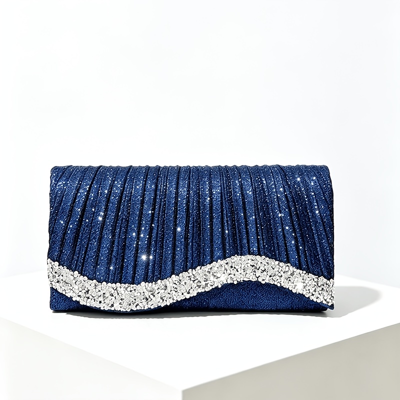 TEMU Women's Evening Clutch, Fashionable All-match Elegant Rhinestone Handbag, Evening Dress Bag, Party Bag, Chain Shoulder Bag