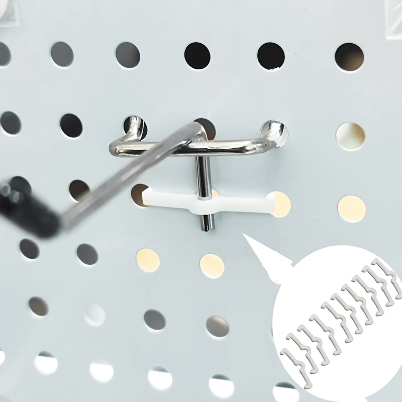 100-Pack Pegboard Hook Locks – Plastic Clips To Secure Hooks & Organize Tools