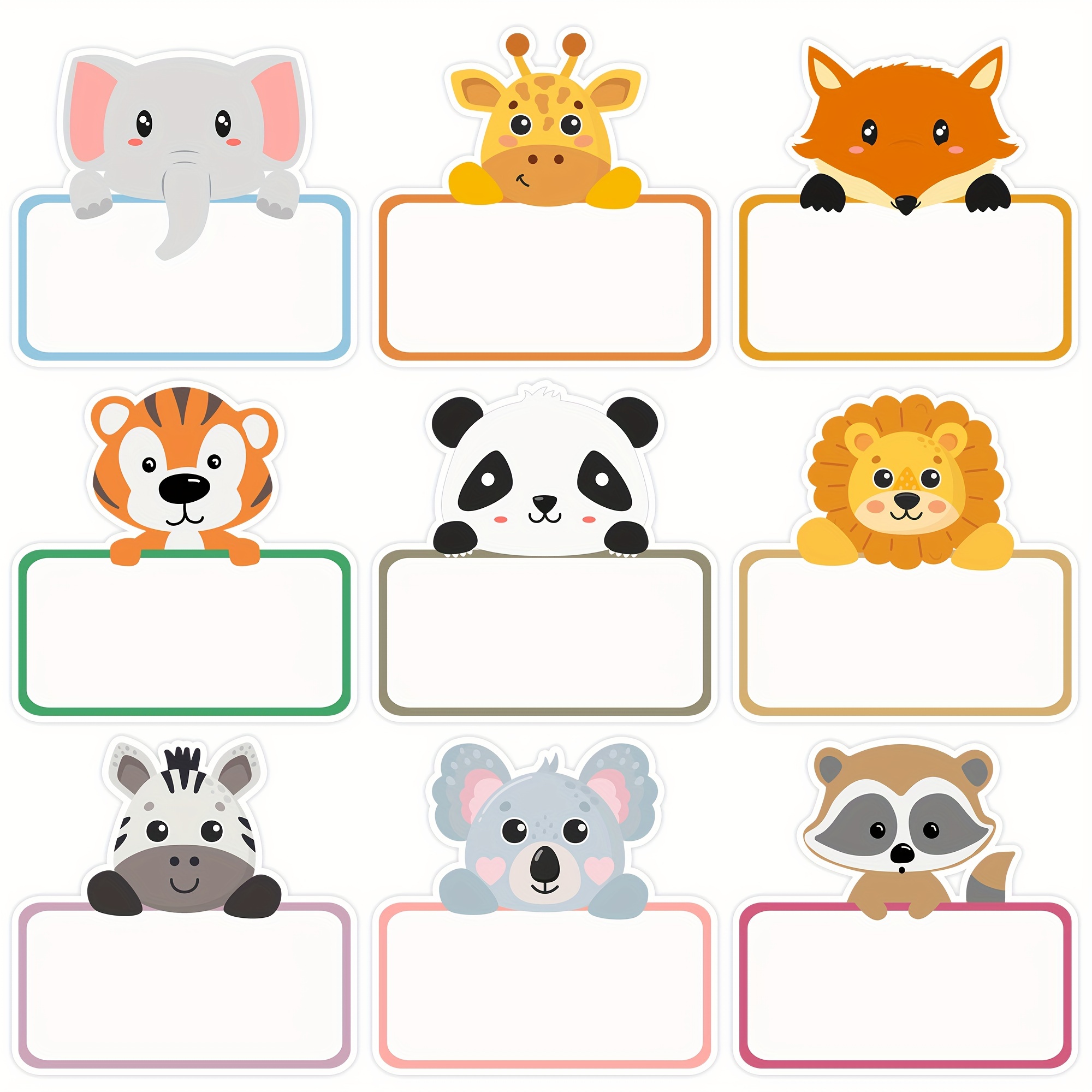 

135-piece Jungle Animal Name Tags - Self-adhesive Labels For Classroom, Office Desk Organization & Gift Pieceaging