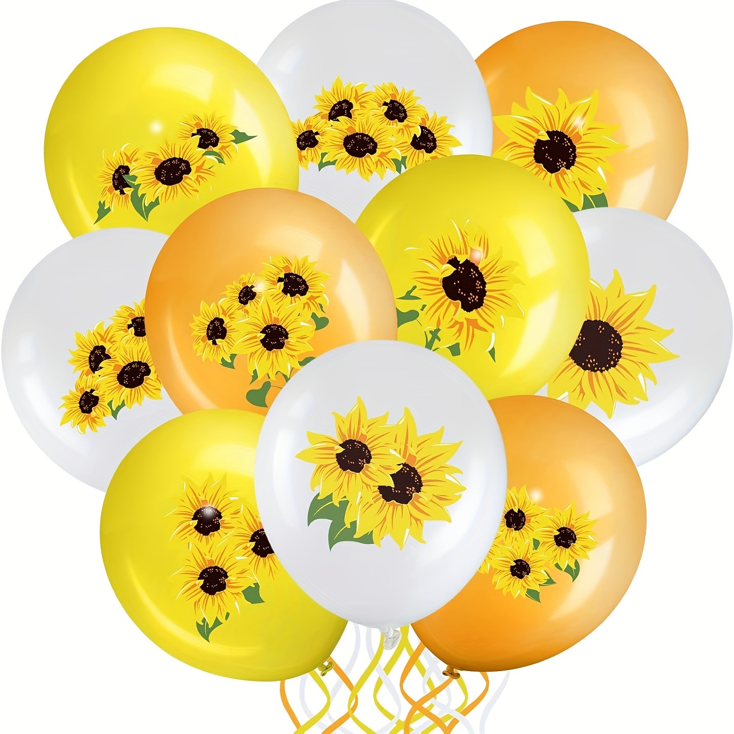 

20 Pcs Sunflower Party Decoration Balloons, Mixed Color Latex Sunflower Themed Balloons For Birthday, Wedding, Summer Celebrations - 12-inch Oval Shaped Emulsion Balloons For Ages 14+