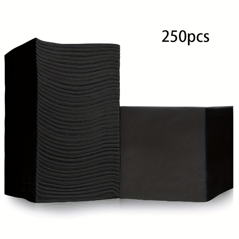 E-shop 150/250 Stück Schwarze Einweg-Cocktail Servietten 9,8 Zoll × 9,8 Zoll 2-lagige Einweg-Dinner-Getränke Servietten für Hochzeiten, Bar-Partys,