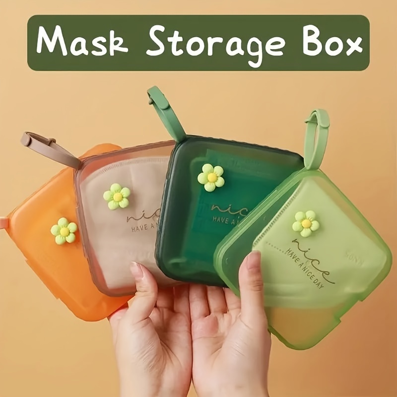 

1pc Mask Storage Box, Reusable Portable Mask Case With Lid, Dust Proof Cover For Accessories Storing, Travel Supplies