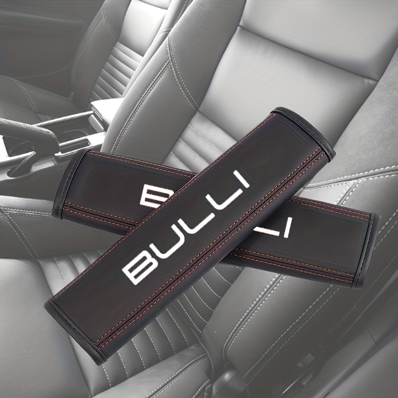 Image of For Bulli Car Seat Belt Shoulder Pads - , Black Car Additions, Essential For Daily , Upgraded , Stylish Design, Pu Material, Interior Additions