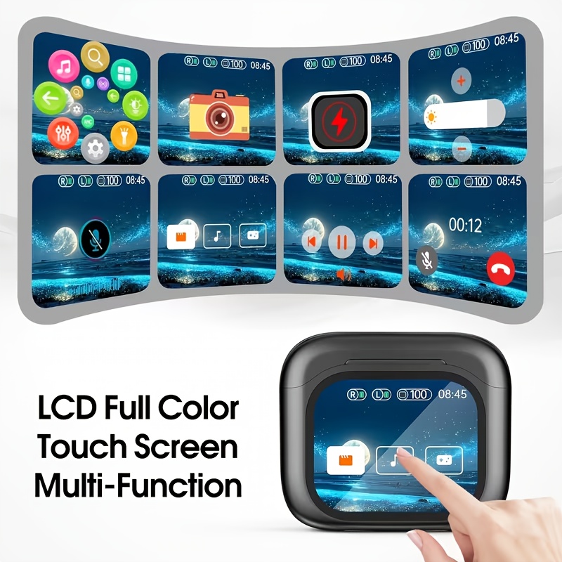 Casque d'écoute à traduction IA, prenant en charge la traduction en ligne en temps réel dans plus de 150 langues, contrôle d'écran grand format couleur LCD de 2 pouces, chargement Type-C, longue durée de vie de la batterie, casque sans fil 5.4, son stéréo, 4 microphones ENC