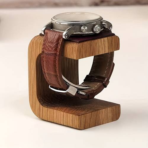 a wooden watch stand minimalist handmade solid wood jewelry display stand mens and womens watch stand